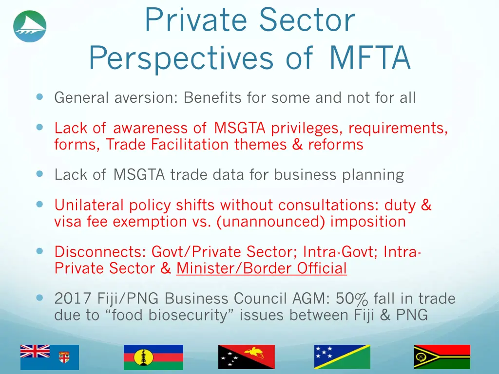 private sector perspectives of mfta