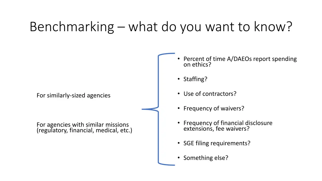 benchmarking what do you want to know