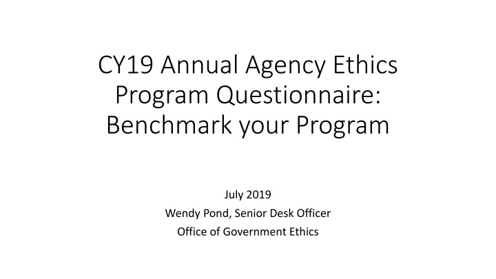 cy19 annual agency ethics program questionnaire