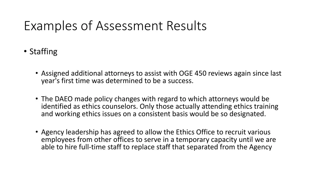 examples of assessment results 3