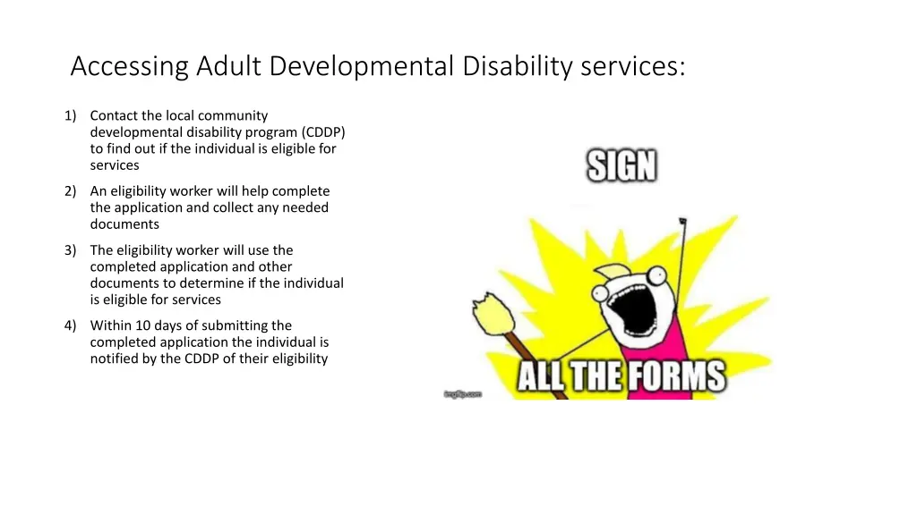 accessing adult developmental disability services