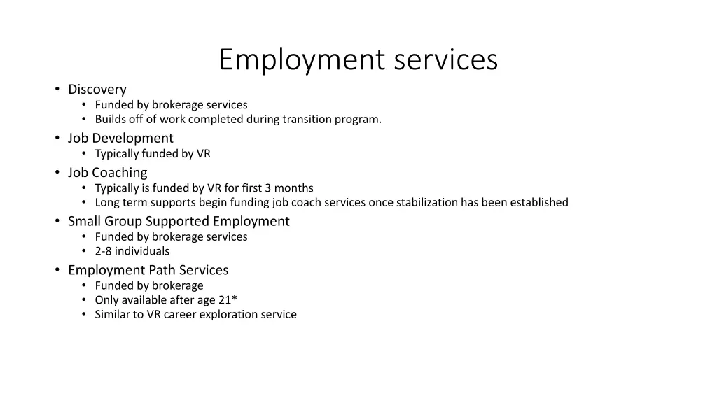 employment services