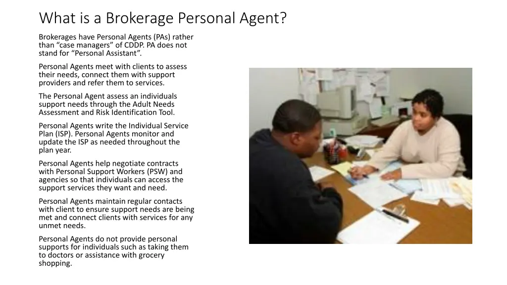 what is a brokerage personal agent