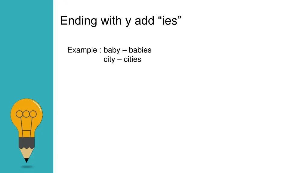 ending with y add ies