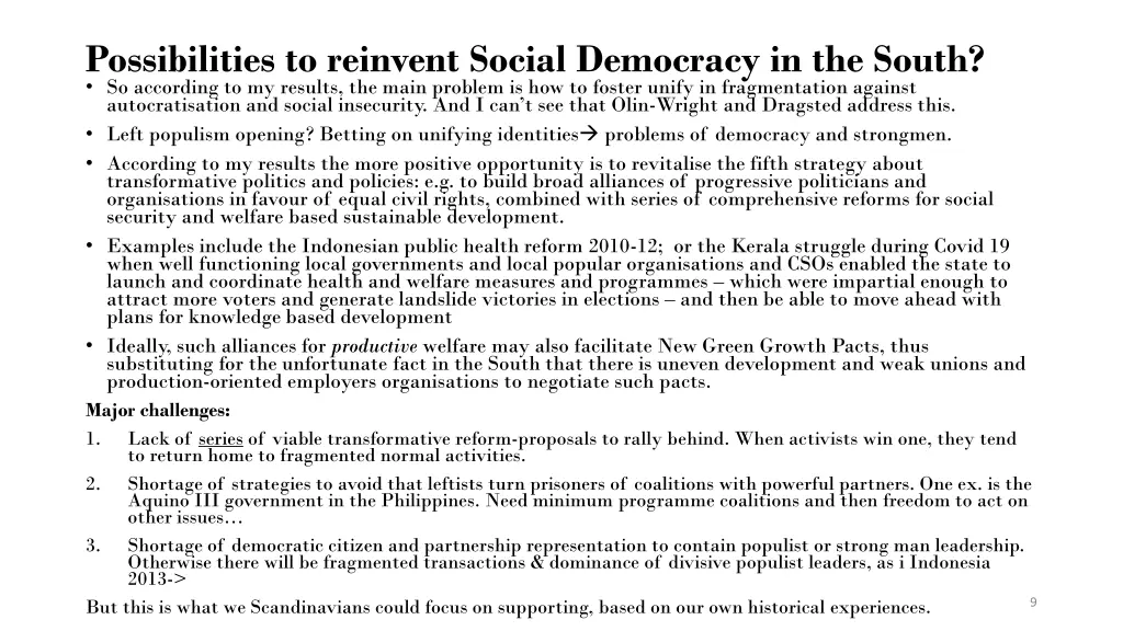 possibilities to reinvent social democracy