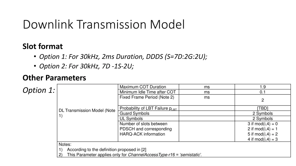 downlink transmission model