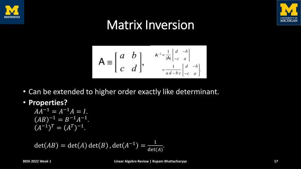 matrix inversion matrix inversion