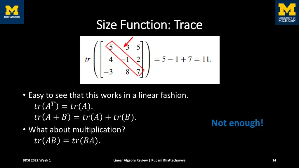 size function trace size function trace