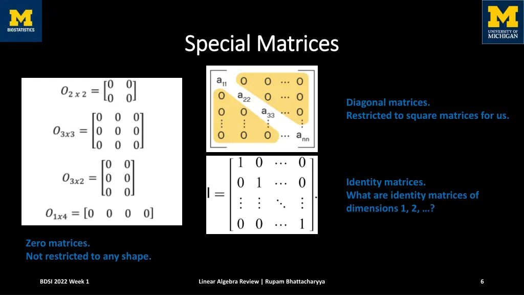 special matrices special matrices