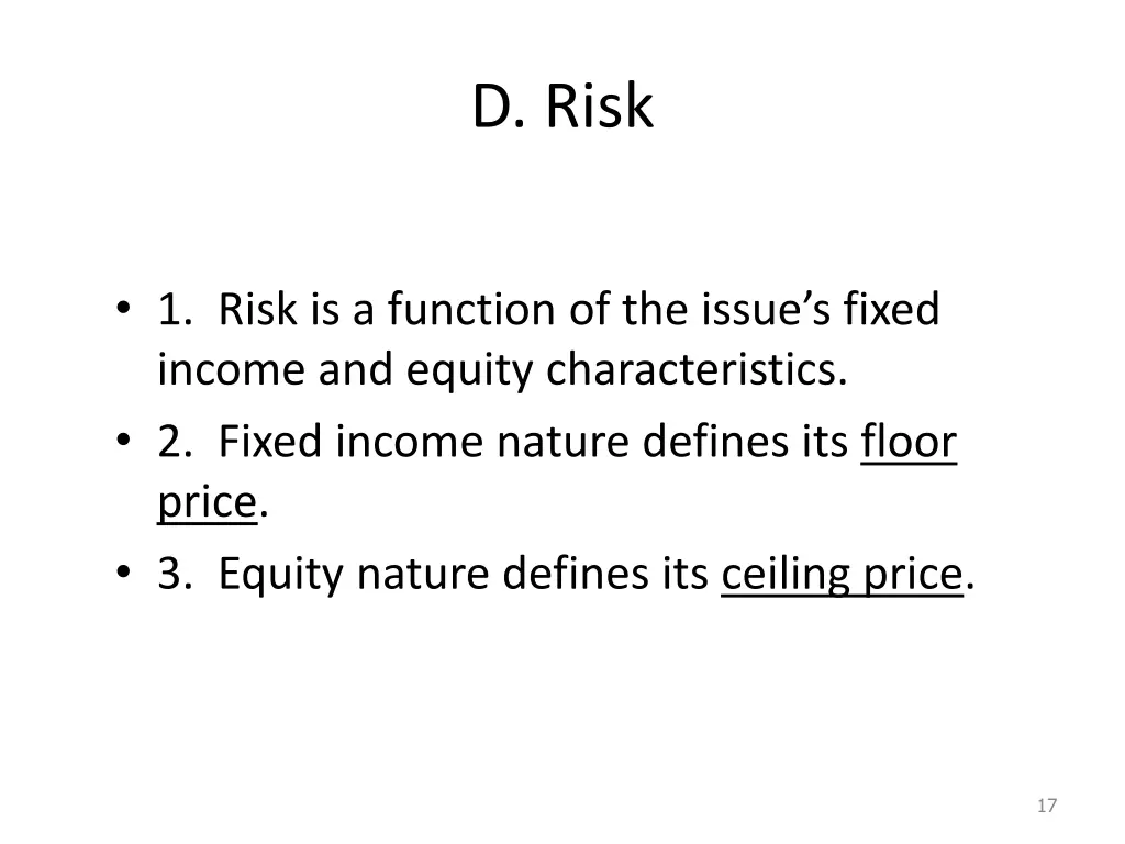 d risk