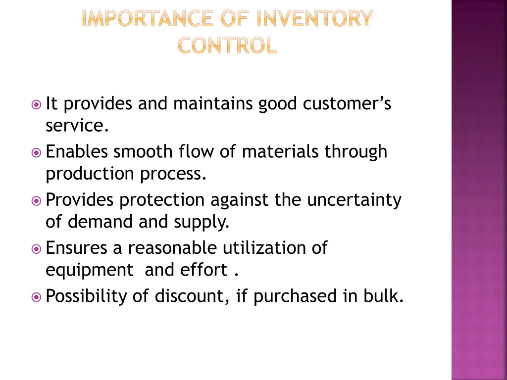 importance of inventory control