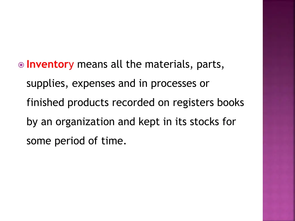 inventor y means all the materials parts