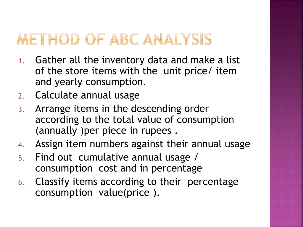 method of abc analysis