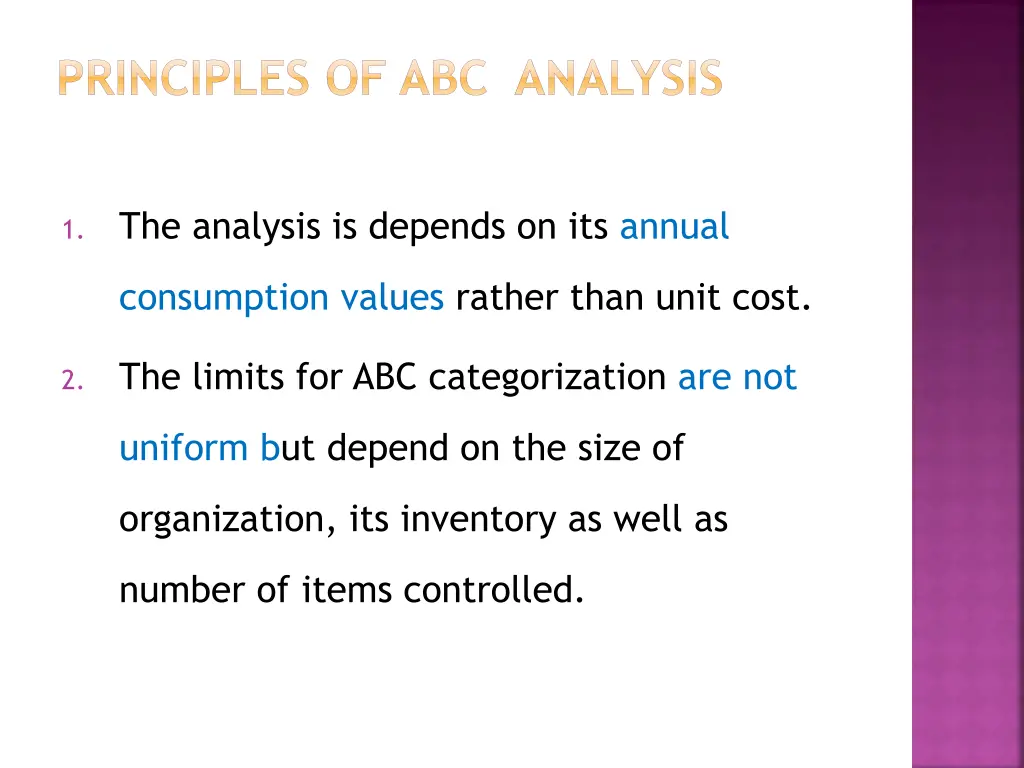 principles of abc analysis