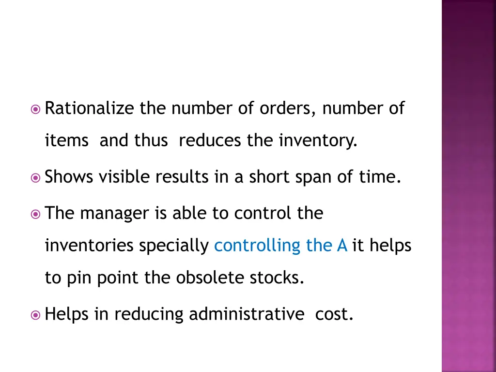 rationalize the number of orders number of