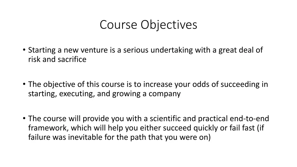 course objectives