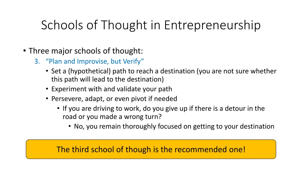 schools of thought in entrepreneurship 1