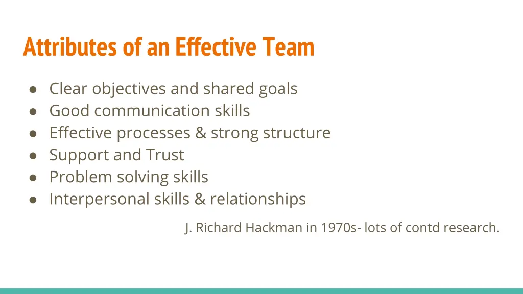 attributes of an effective team