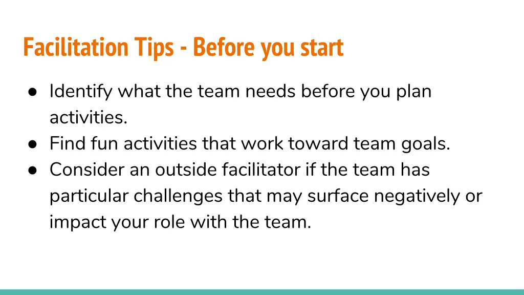 facilitation tips before you start