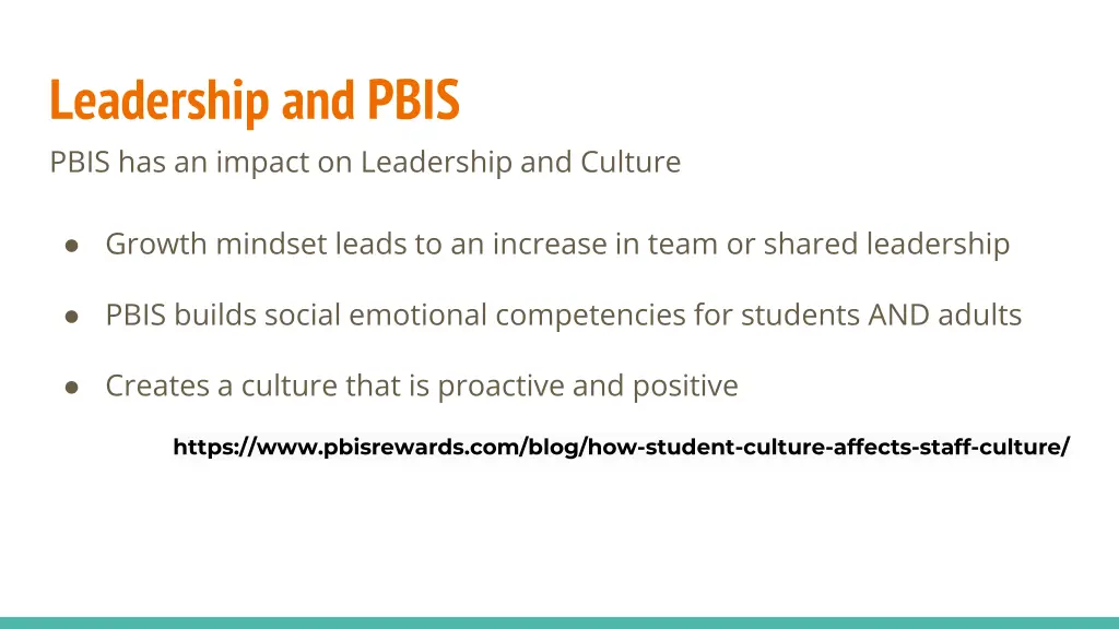 leadership and pbis pbis has an impact