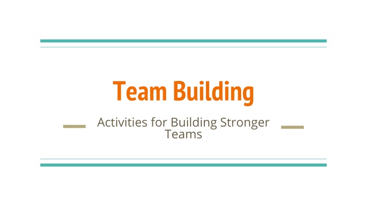 team building activities for building stronger