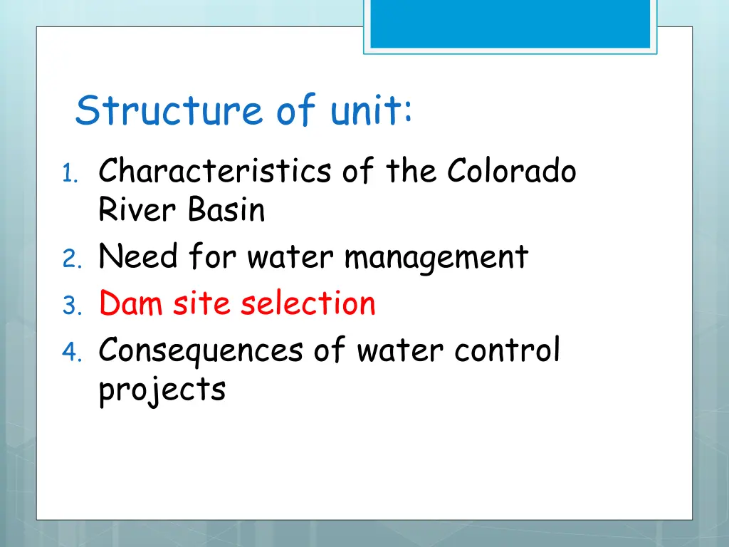 structure of unit 1 characteristics