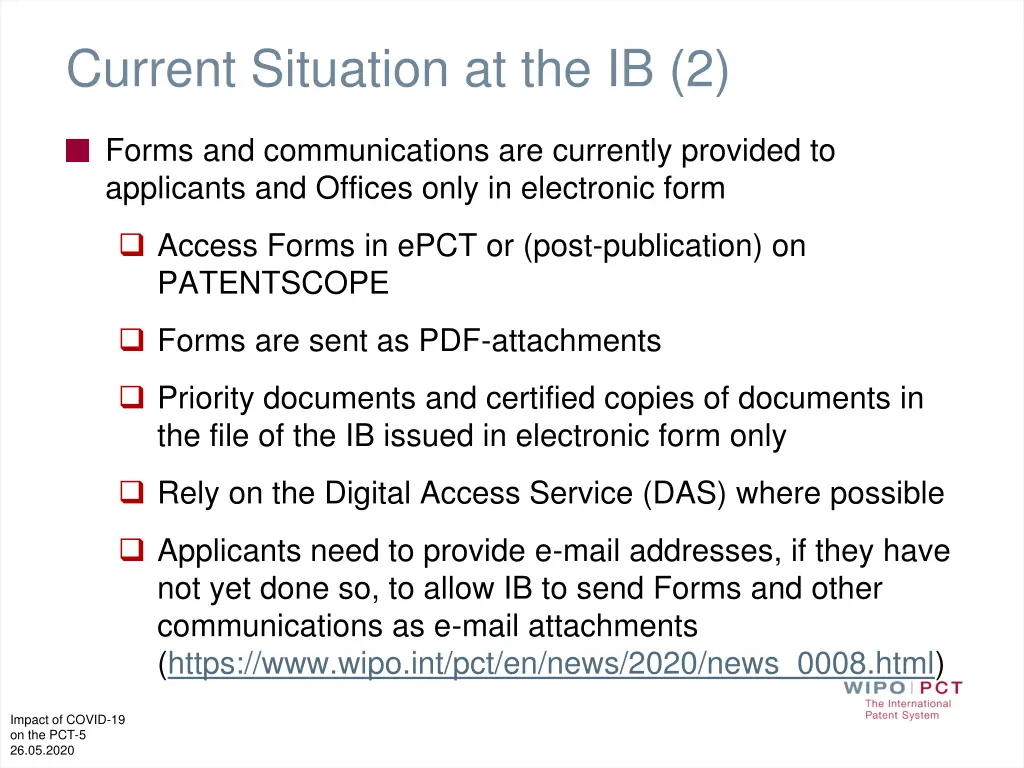 current situation at the ib 2