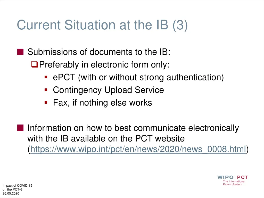 current situation at the ib 3