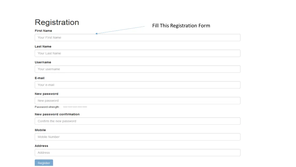 fill this registration form