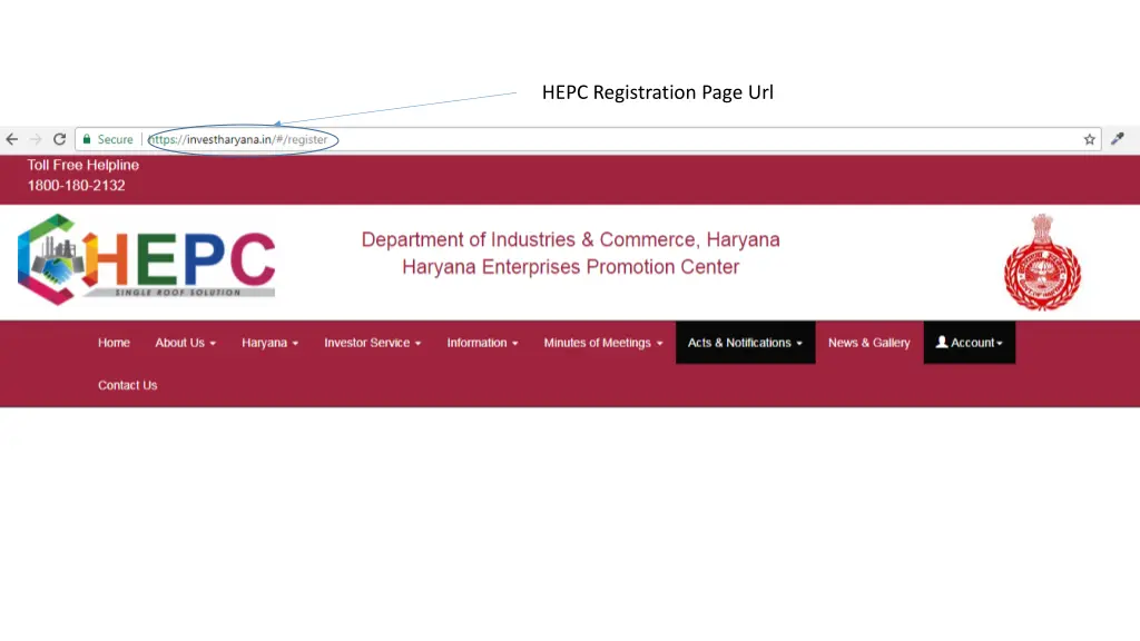 hepc registration page url