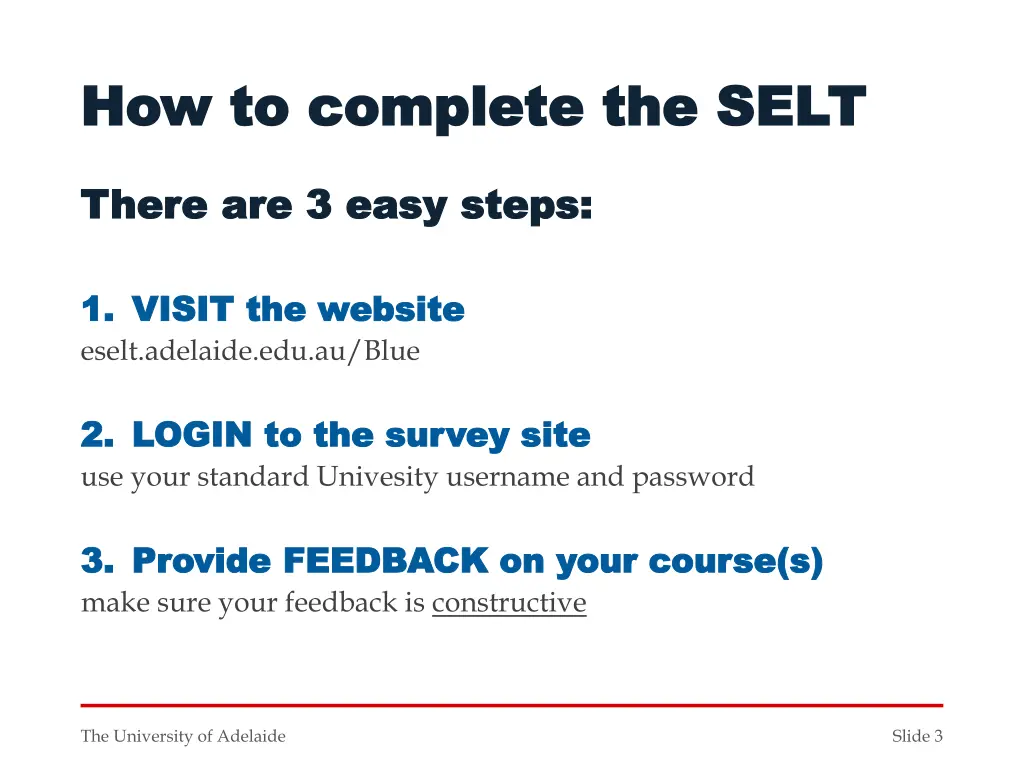 how to complete the selt how to complete the selt