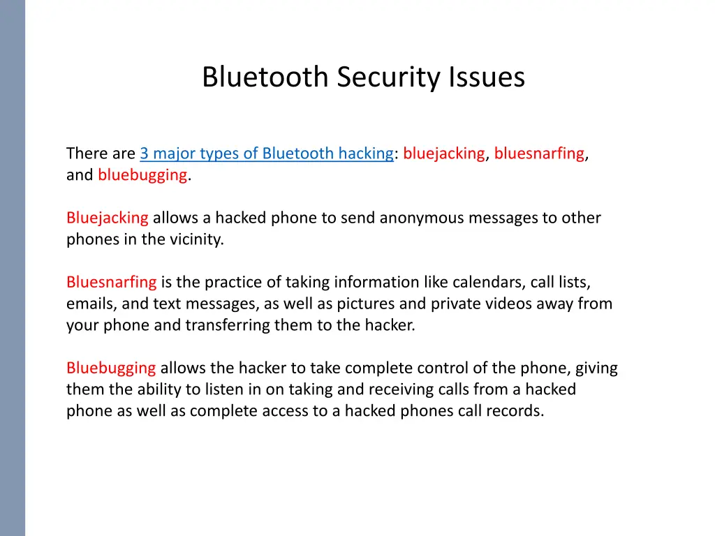 bluetooth security issues 1