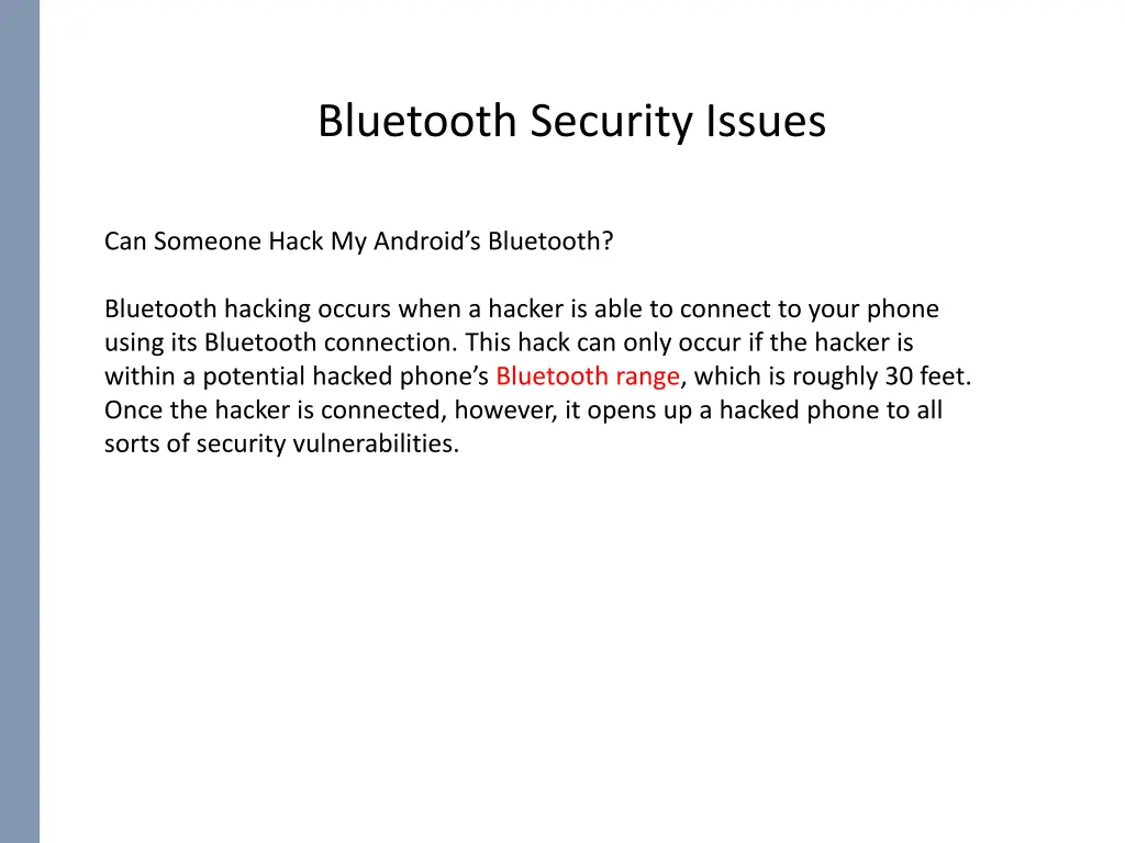 bluetooth security issues