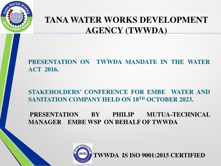 tana water works development agency twwda