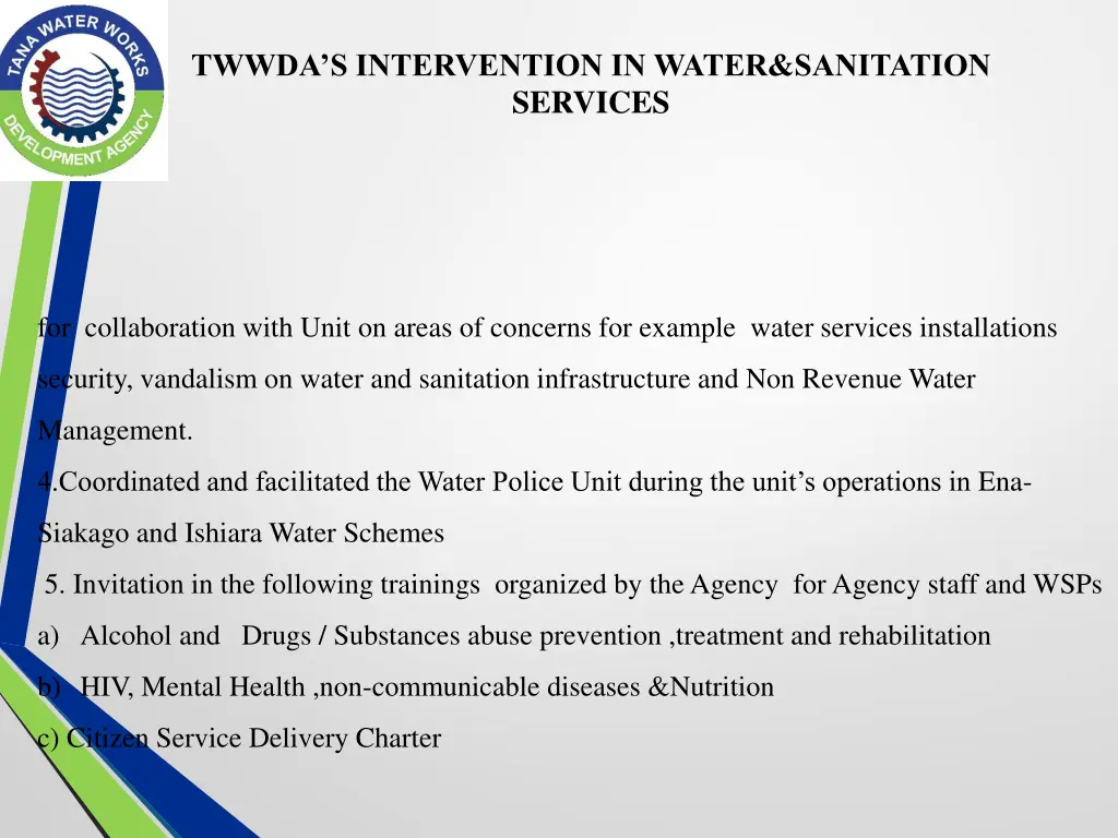 twwda s intervention in water sanitation services 1