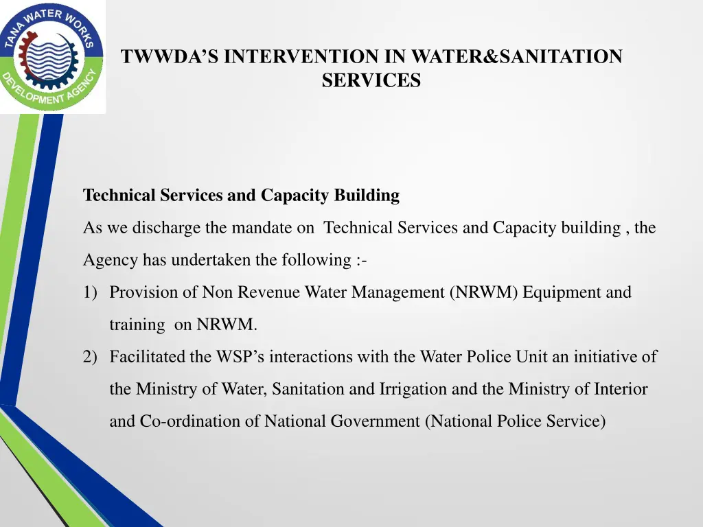 twwda s intervention in water sanitation services