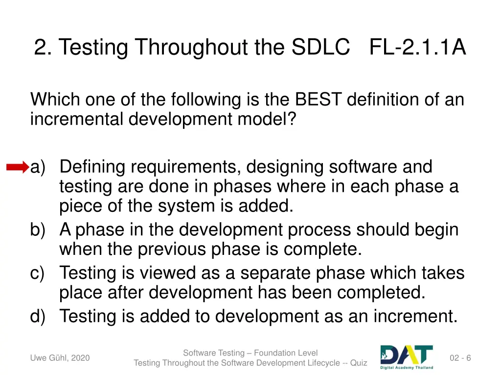 2 testing throughout the sdlc fl 2 1 1a