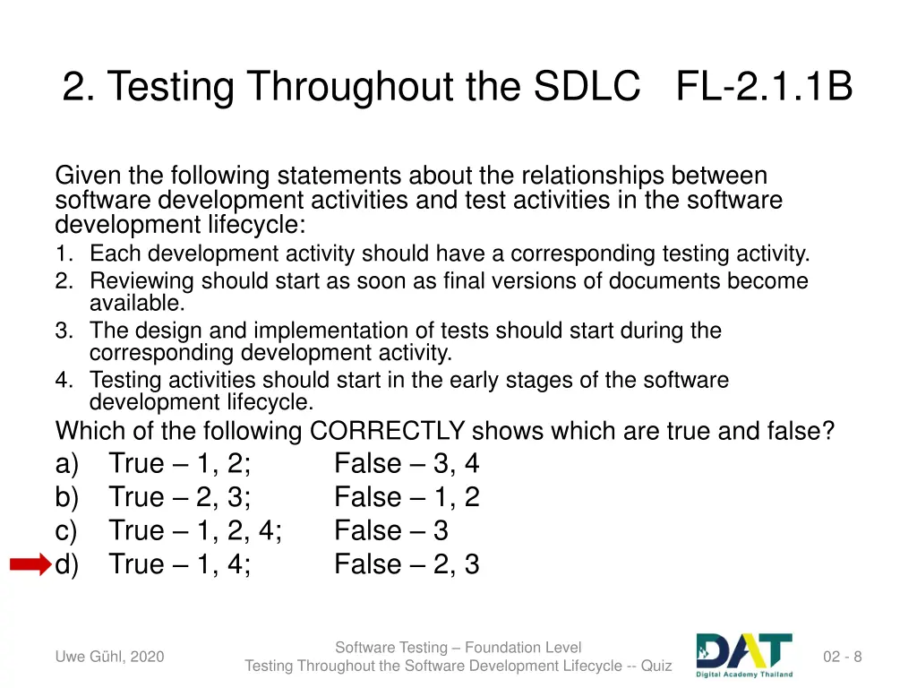 2 testing throughout the sdlc fl 2 1 1b