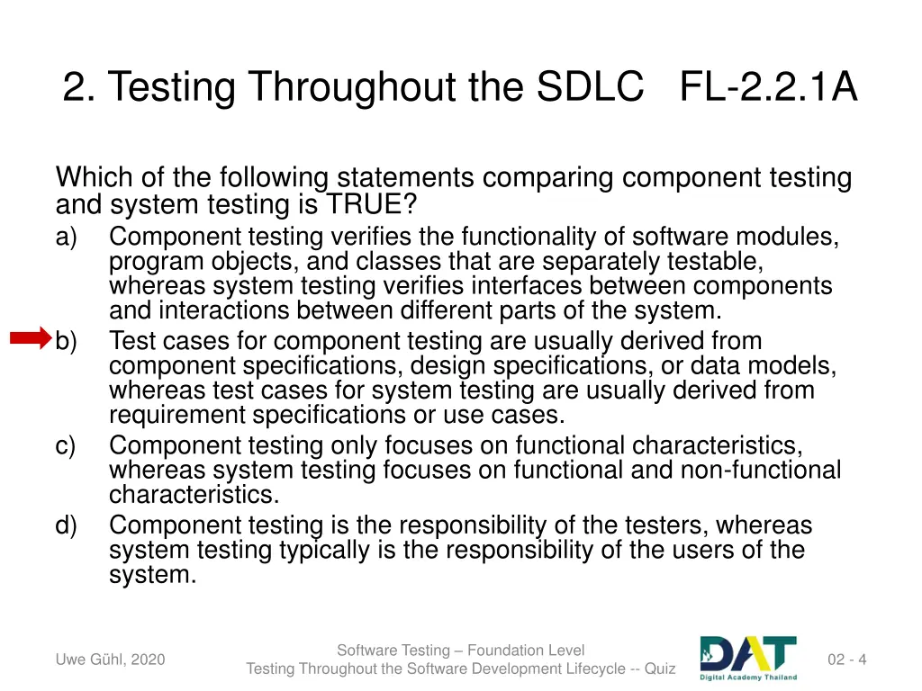 2 testing throughout the sdlc fl 2 2 1a