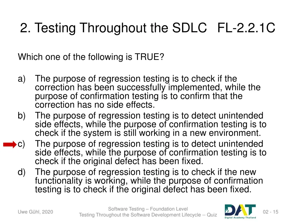 2 testing throughout the sdlc fl 2 2 1c 1