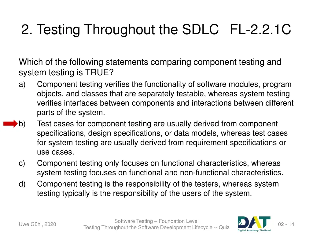 2 testing throughout the sdlc fl 2 2 1c