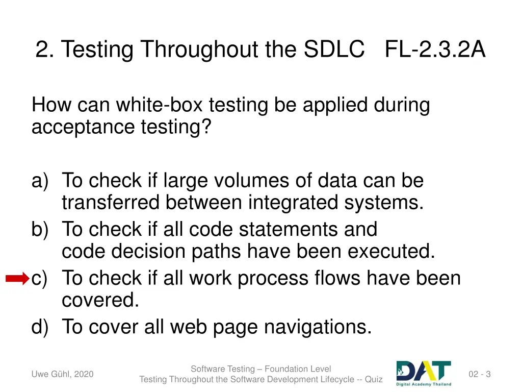 2 testing throughout the sdlc fl 2 3 2a