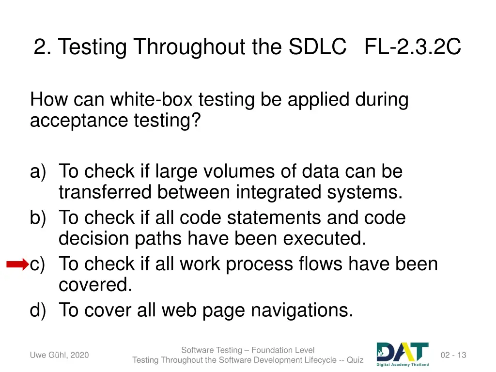 2 testing throughout the sdlc fl 2 3 2c