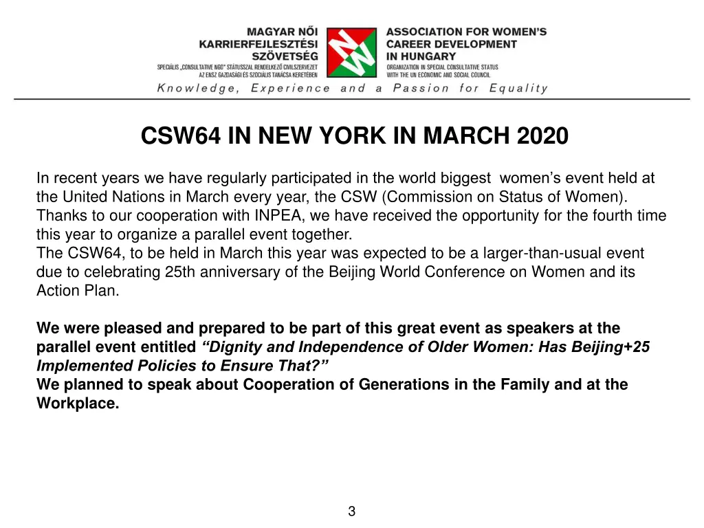 csw64 in new york in march 2020