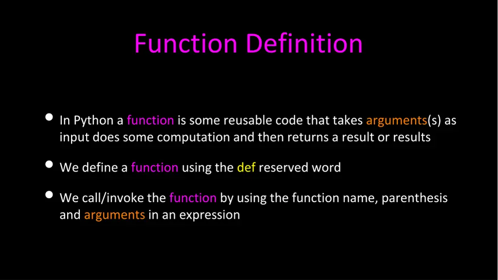 function definition