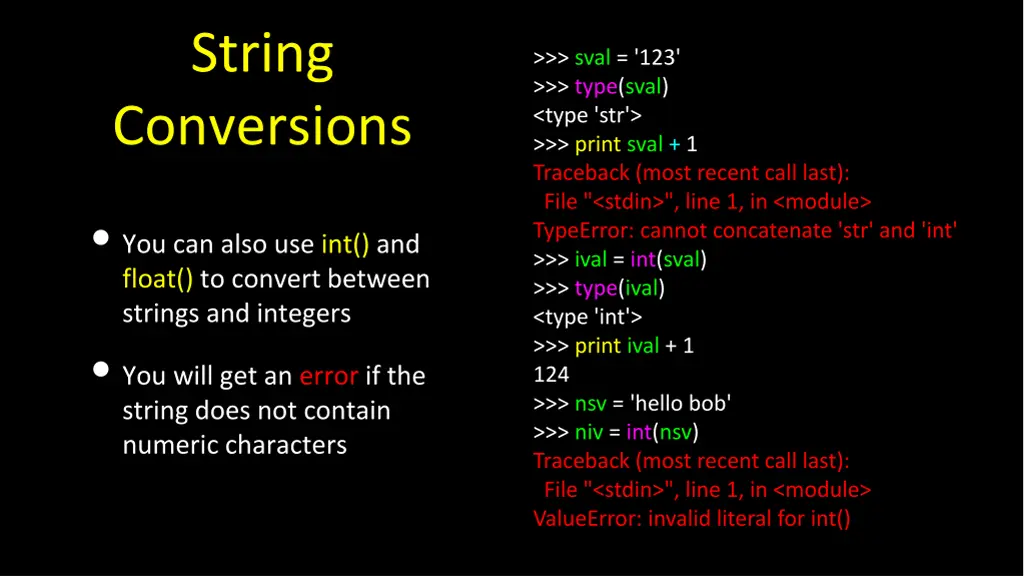 string conversions