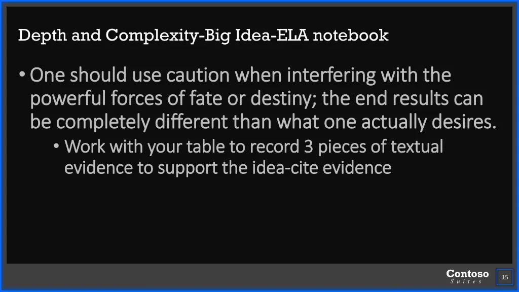 depth and complexity big idea ela notebook