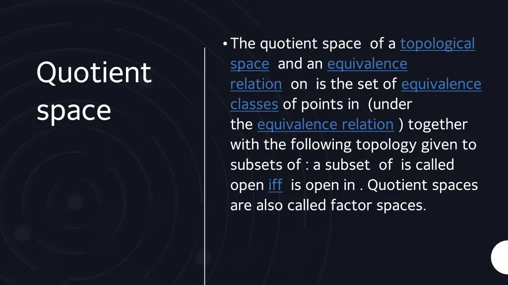 the quotient space of a topological space