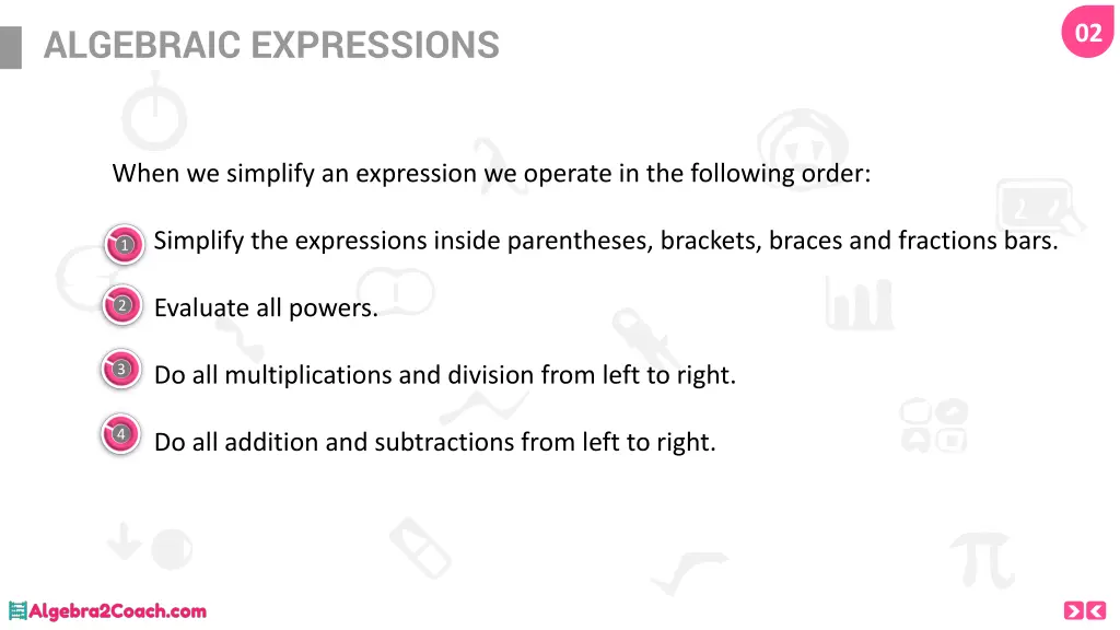 algebraic expressions 1