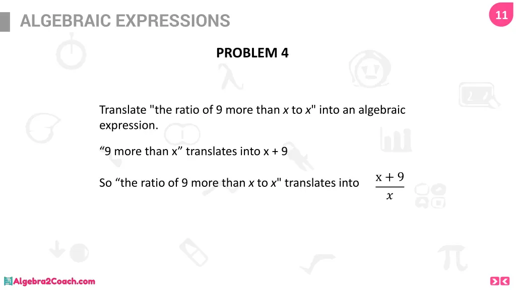 algebraic expressions 10